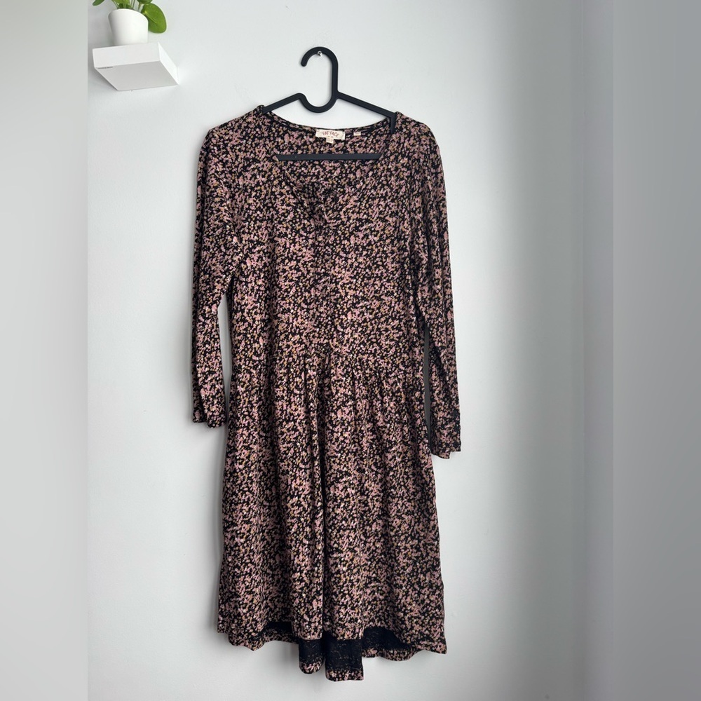 Fat Face Black and Pink Floral Dress
